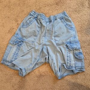 Free People Sky Blue Cargo Shorts for Men